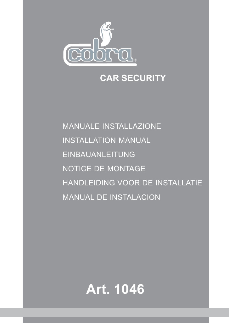 Manuale installazione antifurto cobra commander